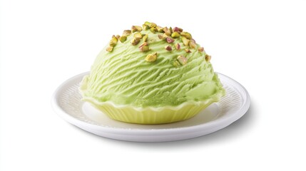 Close-Up of Visually Appealing Green Ice Cream Scoop