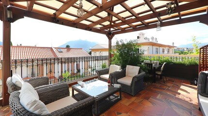 Top Floor Outdoor Terrace - a serene and inviting space. The terrace offers a perfect blend of comfort and elegance, ideal for relaxation and enjoyment.