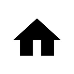 House icon shape. Home symbol vector. Black dwelling outline. Real estate emblem.