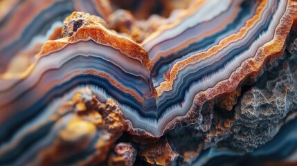 Obraz premium Close-Up of Intricate Agate Geode Texture