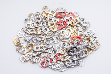 Aluminum Can Pull Tabs Collection Silver Gold Red Black