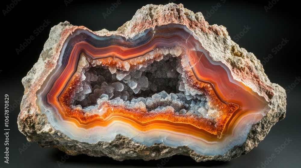 Poster striking close-up of agate stone with unique patterns