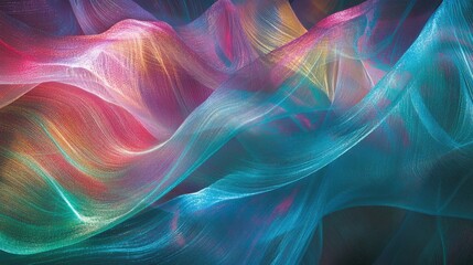 Obraz premium Stunning Close-Up of Colorful Fiber Optic Threads
