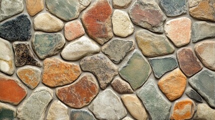 Obraz premium Detailed View of Colorful Stone Wall Texture