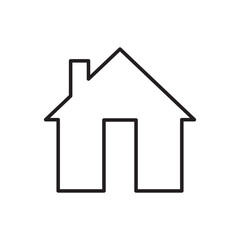 Fototapeta premium Outline house icon. Black home shape. Residential symbol vector. Real estate outline.