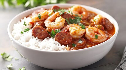 Hearty Gumbo with Shrimp and Rice