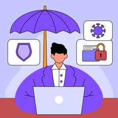 Hacked, great design for any purposes, Internet technology, Cyber crime, hacker attack, Phishing scam.