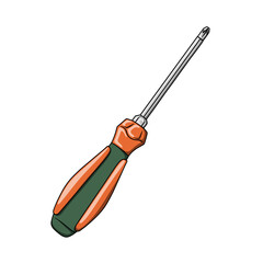 Blue and orange screwdriver isolated on orange background