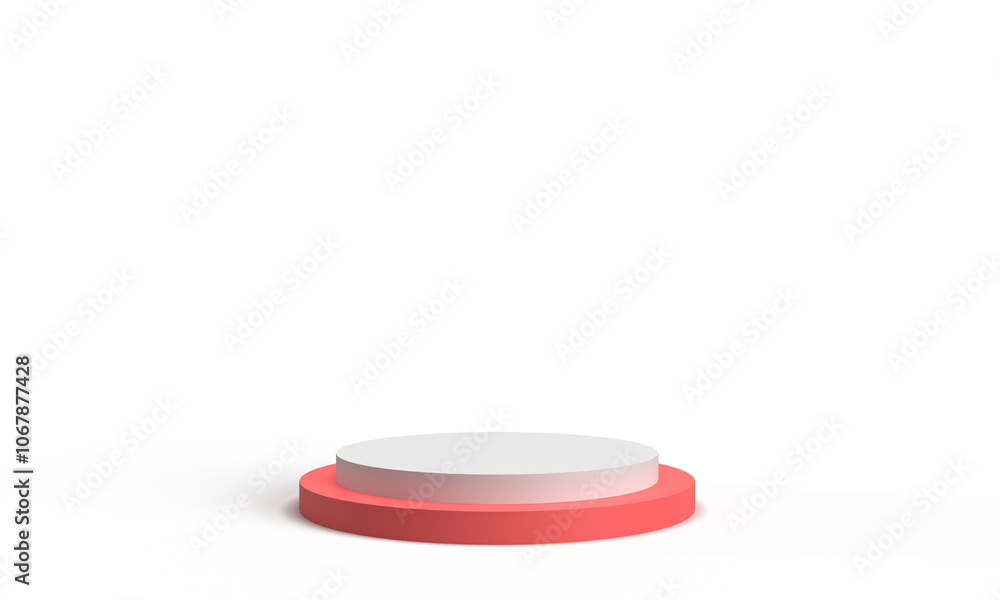 Poster white pink podium stage circle round object stand showcase design dais empty display presentation pr