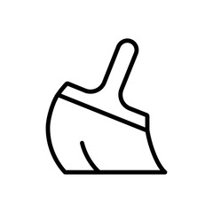 Broom icon Outline set in black and white color