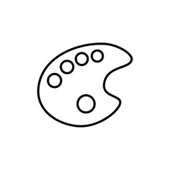 Brush and Palette icon Outline set in black and white color