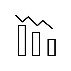 Chart icon Outline set in black and white color