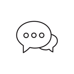 Chat icon Outline set in black and white color
