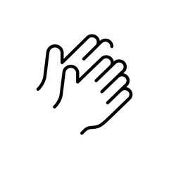 Clap icon Outline set in black and white color
