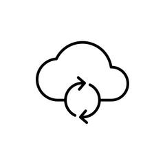 Cloud sync icon Outline set in black and white color