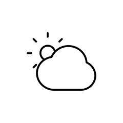 Cloudy Day icon Outline set in black and white color