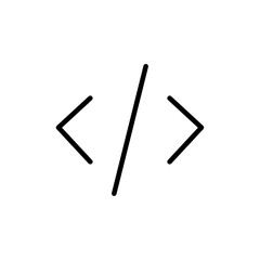 Code icon Outline set in black and white color