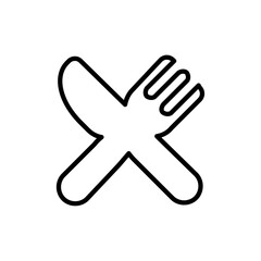 Obraz premium Cutlery icon Outline set in black and white color