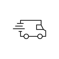 Delivery icon Outline set in black and white color