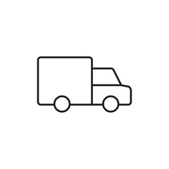 Delivery van icon Outline set in black and white color