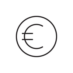 Euro icon Outline set in black and white color