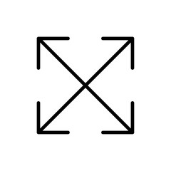 Expand icon Outline set in black and white color
