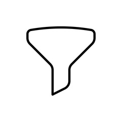 Funnel icon Outline set in black and white color