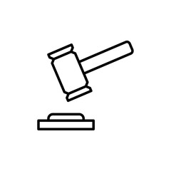 Gavel icon Outline set in black and white color