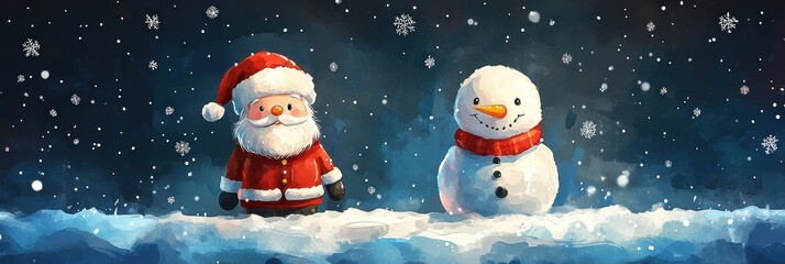 Naklejka premium Cute snowman. Winter holiday theme.