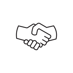 Handshake icon Outline set in black and white color