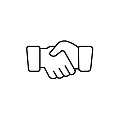 Handshake icon Outline set in black and white color