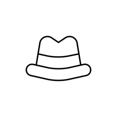 Hat icon Outline set in black and white color