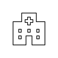 Obraz premium Hospital icon Outline set in black and white color