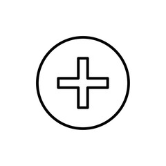 Hospital sign icon Outline set in black and white color