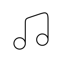 Music note icon Outline set in black and white color