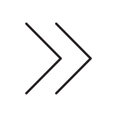 Next arrow icon Outline set in black and white color