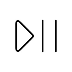 Play pause icon Outline set in black and white color