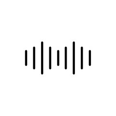 Sound wave icon Outline set in black and white color