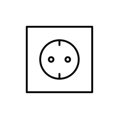 Socket icon Outline set in black and white color