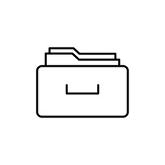 Store files icon Outline set in black and white color