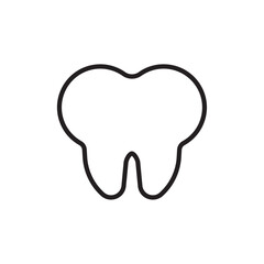 Tooth icon Outline set in black and white color