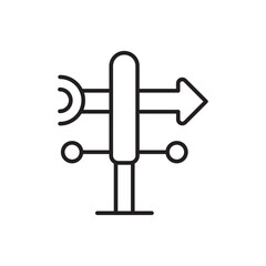 Veleta icon Outline set in black and white color