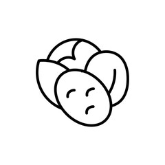 Vegetable icon Outline set in black and white color