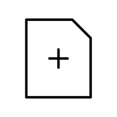 Add document icon Outline set in black and white color