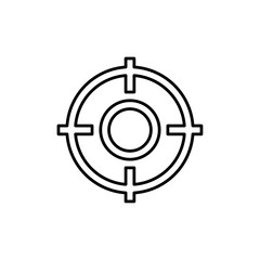 Aim icon Outline set in black and white color