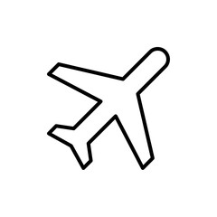 Airplane icon Outline set in black and white color