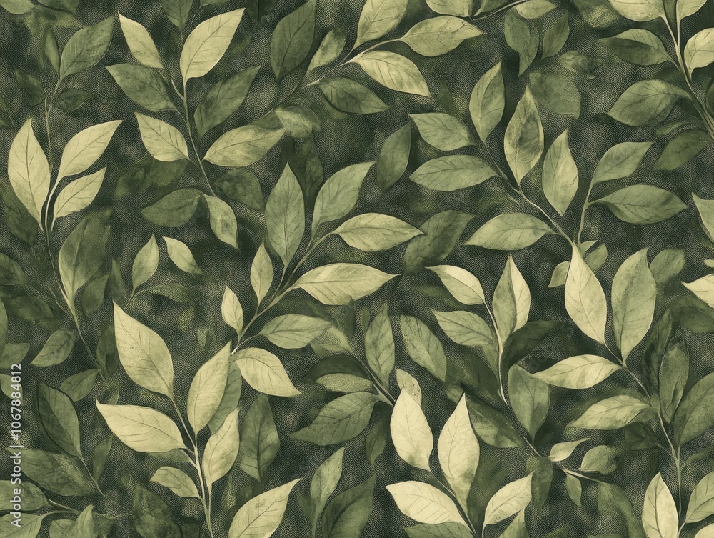 Poster soft botanical textures with detailed leaf patterns