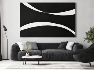 Minimalist Black and White Abstract Wall Art