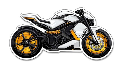 Obraz premium Futuristic Motorbike Sticker Design