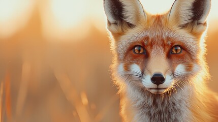 Obraz premium Red Fox Close Up Portrait with Bokeh Background Wildlife Photography